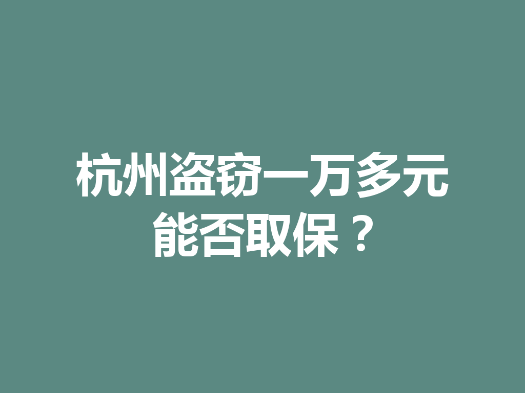 杭州盗窃一万多元能否取保?一
